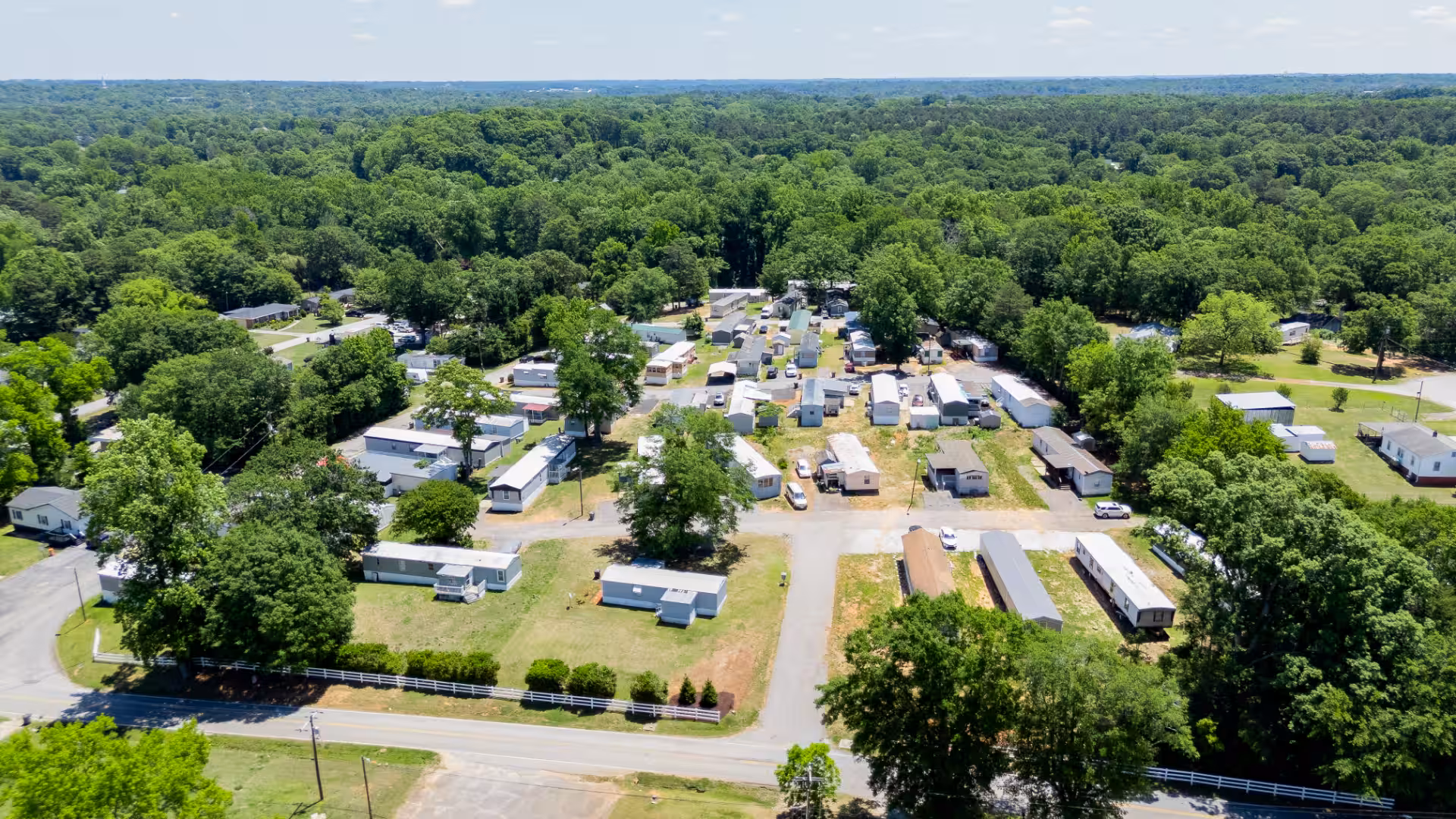 Taylors, mobile home parks in South Carolina, streetscape, exterior, quiet residential community