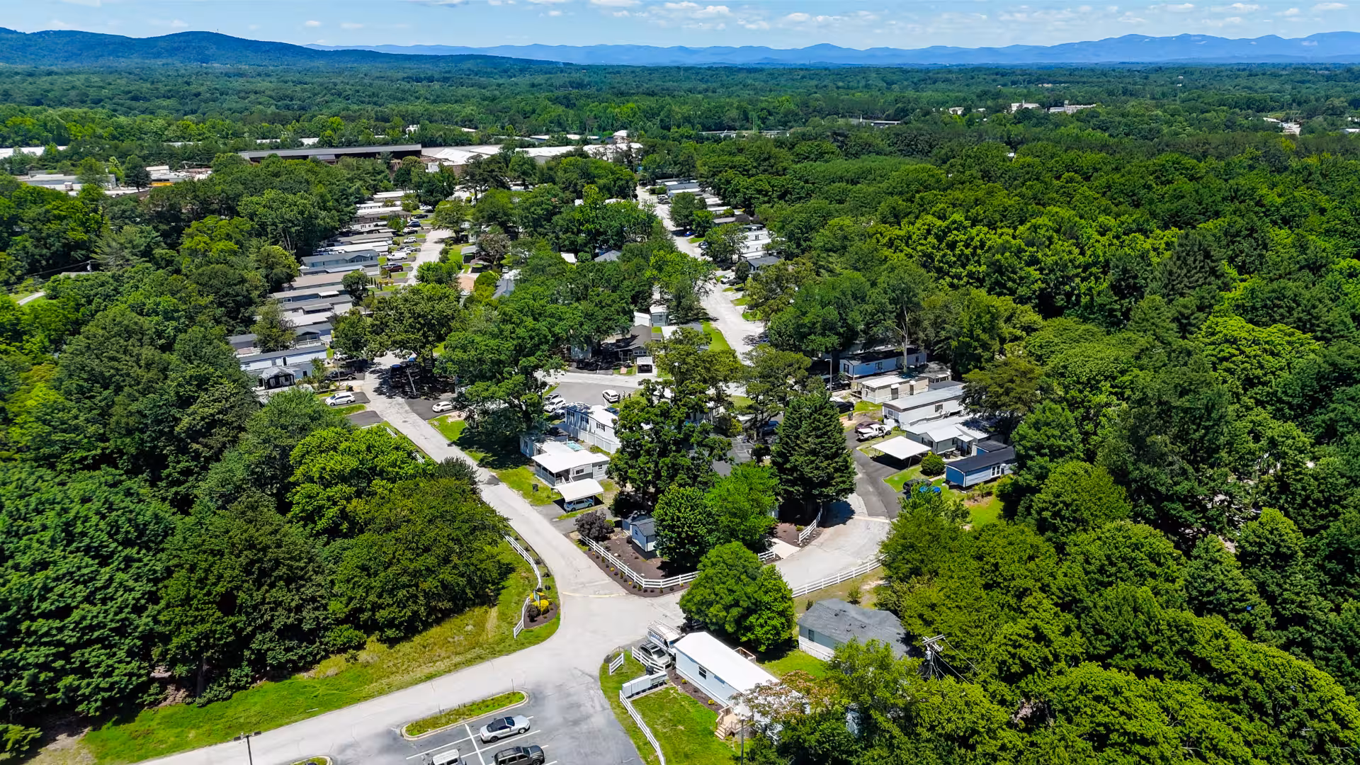 paved neighborhood roads, exterior, properties, Greer, mobile home parks in South Carolina